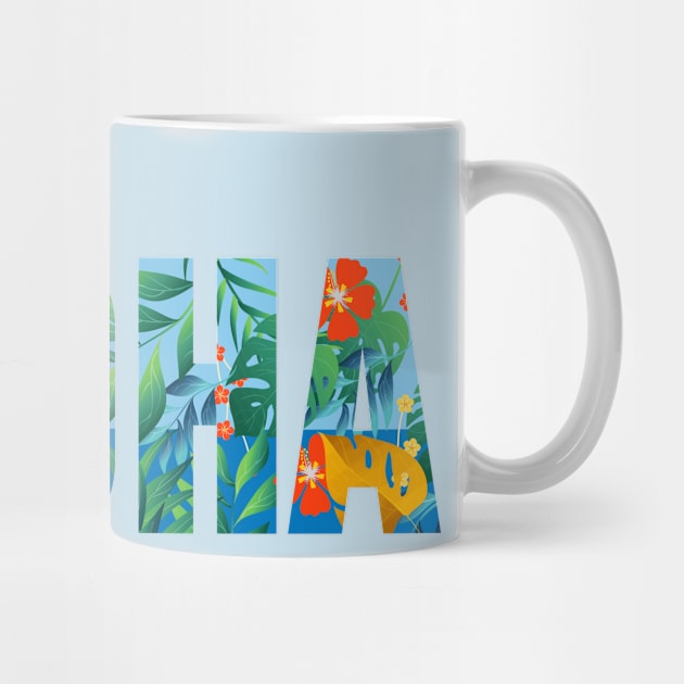 Aloha Hawaiian Flower and Toucan Design by bluerockproducts